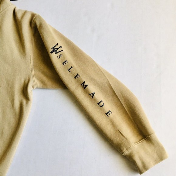 Self Made Athletics Men’s Trident Hoodie Tan‎ & Black Size Medium - Picture 9 of 13